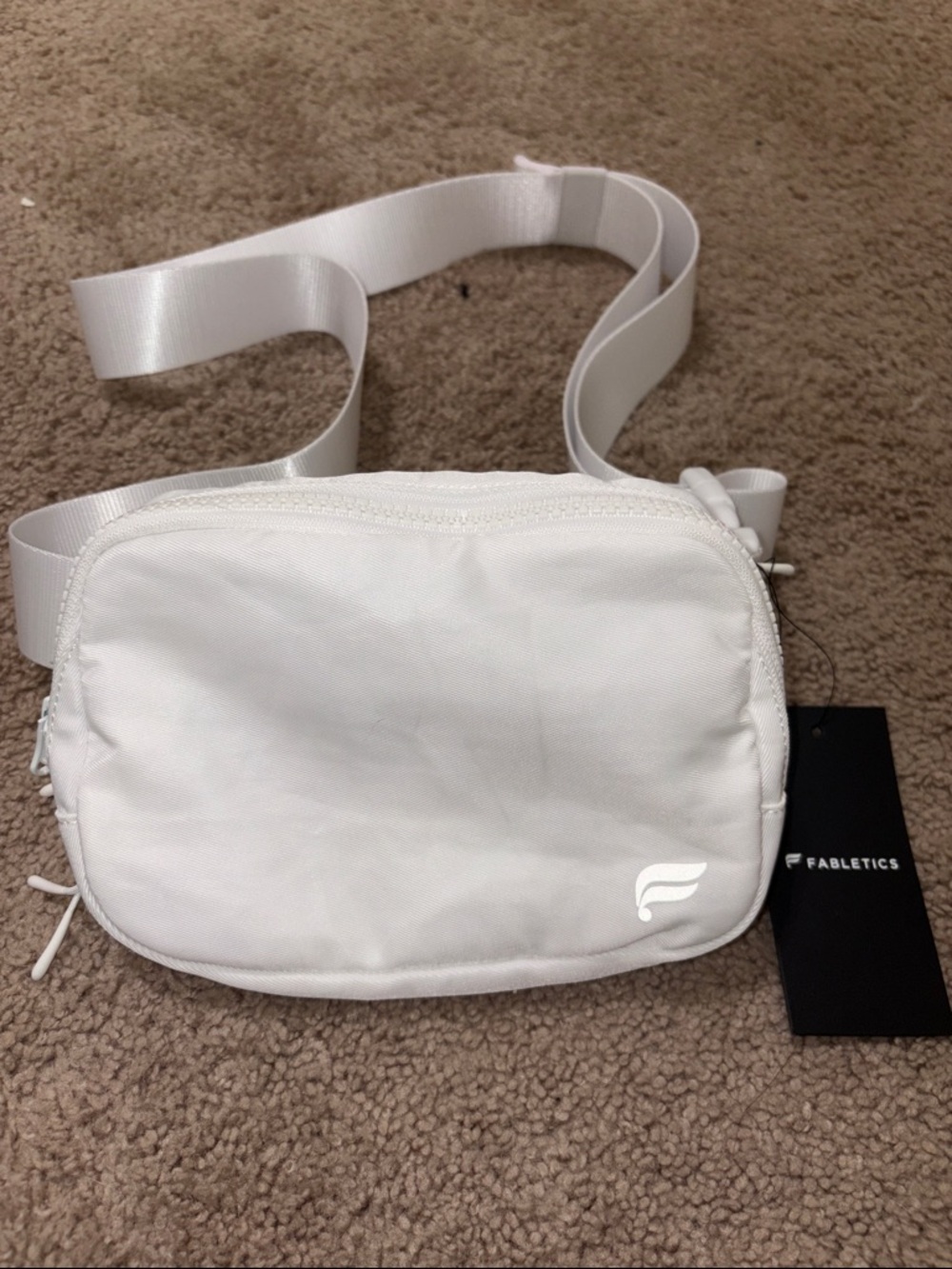 Fabletics White Nylon Crossbody Belt Bag
